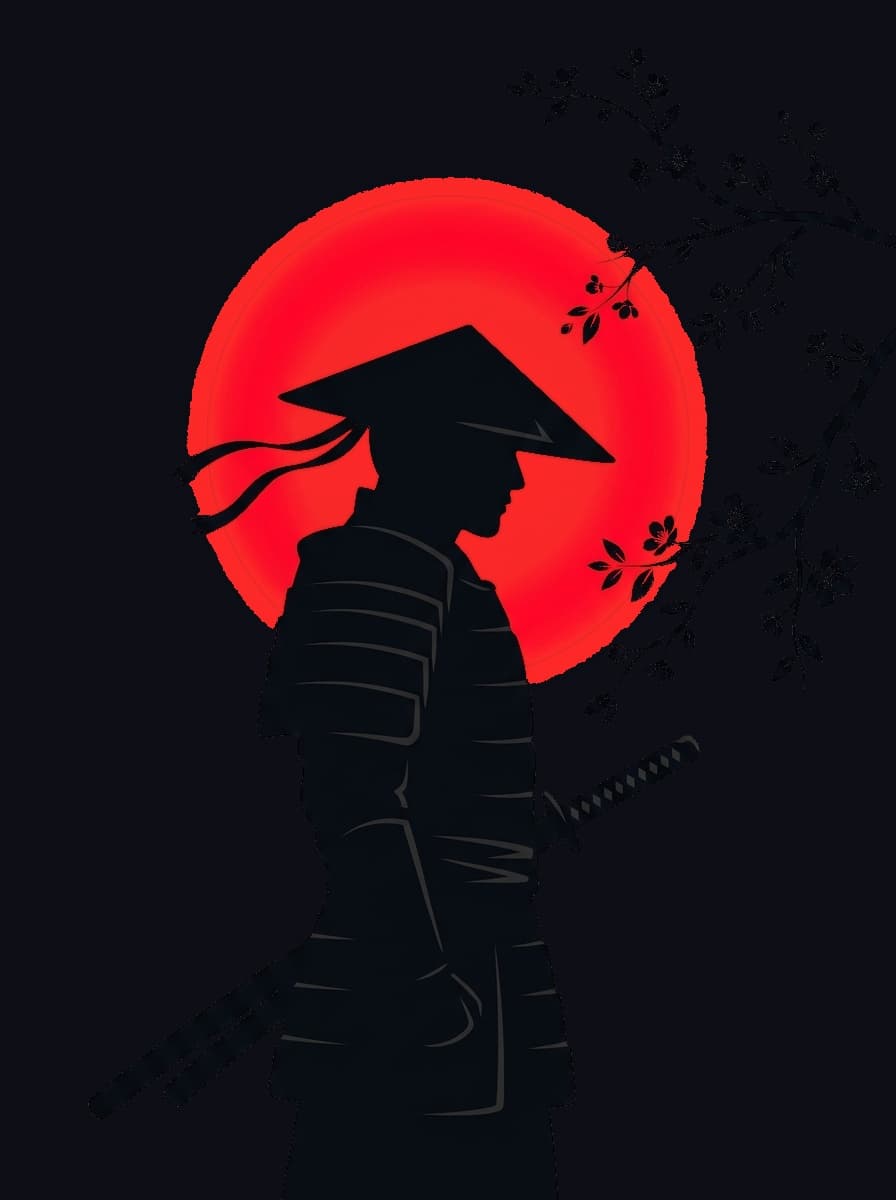 AmeerJoy - Red Samurai Portrait